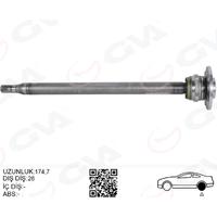 AKSMİLİARKA SOL INCE KISA 840mm MERCEDES SPRINTER B906 . VW CRAFTER 30-35-50 Z:26-29 PORYALI