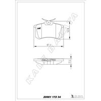 ARKA BALATA MGN II-LGN-GOLF III-IV-PASSAT III-POLO-C3-C4-P307-AUDI A3-A4 87x52.9x17.2mm GDB823