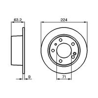 ARKA FREN AYNASI CITROEN XM Y3 -XM Y4 -XM BREAK Y3 -XM BREAK Y4 1992->1994 DOLU 224x71x5DL