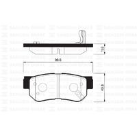 ARKA FREN BALATA HYUNDAI SONATA 2.0L CRDİ. VVTİ GLS 98- / TUCSON. SANTAFE 2.0L CRDi 04-10 / SSANGYONG KYRON 2.0L Xdi 05- / KIA SPORTAGE 2.0L CRDİ 04-