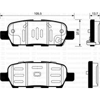 ARKA FREN BALATA NISSAN QASHQAI 1.6L 2.0L HR16 HR20 J10 06-10 / JUKE 1.5L Dci F15 10- 1.6L HR16DE F15 10- / MURANO 3.5L Z51 DCi 08- / X-TRAIL 2.0L M9R