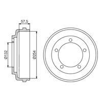 ARKA FREN KAMPANASI TARNSIT V185 01>06 Ö CEKER 2.0 TDCI - 254 / 59.5 MM
