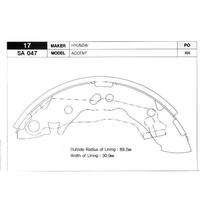 ARKA KAMPANA PABUÇ BALATA HYUNDAI ACCENT 1.3L 1.5L 4G13 4G15 95-00 / ATOS 1.0L 1.1L 98-