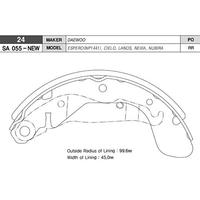 ARKA KAMPANA PABUÇ BALATA OPEL CORSA C / VECTRA A / ASTRA F / DAEWOO NUBIRA 1.6L 2.0L J100 97-05 / L ANOS 1.5L 97-05 / ESPERO 1.5L 1.8L 2.0L 95-99 / N
