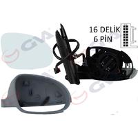 DIŞ DİKİZ AYNASI SAĞ GOLF 03 ELEKTRİKLİ ISITMALI SİNYALLİ ASTARLI KONVEKS 6 FİŞ VM-197EHPR