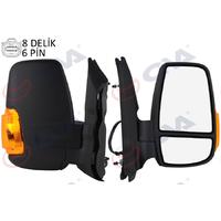 DIŞ DİKİZ AYNASI SAĞ TRANSIT V363 14 KISA KOL-KATLANMAZ ELEKTRİKLİ ISITMALI SARI SİNYALLİ DESENLİ KONVEKS 6 FİŞ VM-6329NEHR