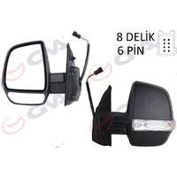 DIŞ DİKİZ AYNASI SOL DOBLO 11 ELEKTRİKLİ ORTADAN SİNYALLİ SİYAH KAPAKLI ÇİFT CAM KONVEKS 6 FİŞ VM-669EHL