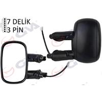 DIŞ DİKİZ AYNASI SOL ELEKTRİKLİ ASTARLI FIAT DOBLO 00 10 KONVEKS 3 FİŞ