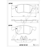 DİSK FREN BALATASI ÖN FORD FİESTA 1.0/1.1/1.5D 01/17 FORD FİESTA ST 1.5 04/18