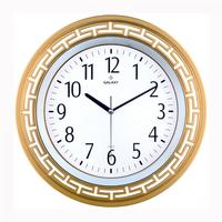 DUVAR SAATİ ALTIN SARISI ÇERÇEVE ÇAP:34.4CM AKRİLİK BOYALI 2 RENK ABS KASA MİNERAL CAM SESSİZ AKAR MAKİNE PVC KADRAN KADRAN ÖLÇÜSÜ: 240MM KADRAN BASKI