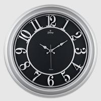 DUVAR SAATİ GRİ ÇERÇEVE İÇİ SİYAH 46CM KABARTMA RAKAMLI SELEFON KORUMALI AMERİKAN BRİSTOL KADRAN METAL AKREP/YELKOVAN/SANİYE AKAR SANİYELİ MEKANİZMA A