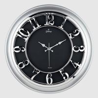 DUVAR SAATİ GÜMÜŞ GRİ ÇERÇEVELİ İÇİ SİYAH 45CM KABARTMA RAKAMLI SELEFON KORUMALI AMERİKAN BRİSTOL KADRAN METALİK AKREP/YELKOVAN/SANİYE AKAR SANİYELİ M