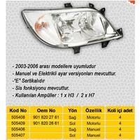 FAR SAĞ HALOJEN. MOTORSUZ MERCEDES SPRINTER B901 B904 00 06