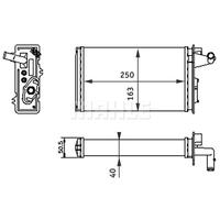 KALORİFER RADYATÖRÜ FIAT TEMPRA 95 01 TİPO 95 01 ALFA ROMEO 145 95 01 146 94 01 155 92 97 250x163x40 MUSLUKLU