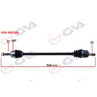 KOMPLE AKS SAĞ HYUNDAI ACCENT ERA 1.4L 1.6L G4EE G4ED benzinli 06-10 ABS li 25x25 - ABS 48 diş komple boy 924mm