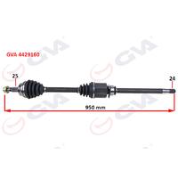 KOMPLE AKS SAĞ LINEA 1.3 MTJ 07- 90HP MİLLİ 950mm