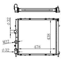 MOTOR SU RADYATÖRÜ RENAULT KANGOO 97> 1.9D KLİMASIZ MEK 480x433x34