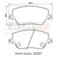 ÖN BALATA FIAT EGEA 16 1.0 1.3 MTJ 1.4 1.6 1.6D K:19 mm G:133 mm Y:58.5 mm KÜÇÜK TİP