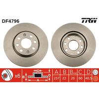 ÖN FREN AYNASI CORSA D 07> CORSA E 14> ADAM 13> PUNTO EVO-GRANDE PUNTO 05> 257x22x4DL HAVALI 14İNÇ 55700921