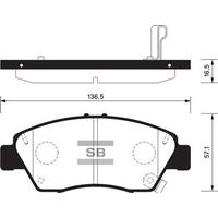 ÖN FREN BALATA BÜYÜK TİP HONDA CIVIC 1.6L B16A2 VTEC 16v 160hp 96-98 / 1.4L D14 3 kapı - hatchback 01-05 kalınlık : 16.50 mm