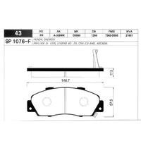 ÖN FREN BALATA HONDA ACCORD EURO 2.0L F20Z1 F20B5 A/T CE8 CH3 kasa 96-02 / CR-V 2.0L B20B3 B20Z1 RD1 kasa 96-01 / HR-V 1.6L D16W1 GH kasa 99-07