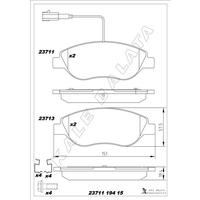 ÖN FREN BALATASI FİŞLİ FIAT BRAVO II 08 14 EGEA HB 15 ALFA ROMEO MITO 08 15 LANCIA DELTA III 08 1