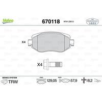 ÖN FREN BALATASI RENAULT MEGANE IV 15 TÜM MOTOR TİPLERİ G:129MM Y:58.4 MM K:18MM FTE KIRMIZI KUTU