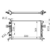 RADYATÖR BRAZING ASTRA G-ZAFIRA 1.4 16V-1.6 16V-1.8 16V-2.0 16V-2.2 16V AC KLİMASIZ MEK OTOM BR 600