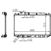 RADYATÖR BRAZİNG KALIN TİP HONDA CİVİC SEDAN 06 > 375X668X26 MEK.