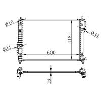 RADYATOR BRAZİNG MT 600X418X16 KALOS/ AVEO 1.2İ/1.6İ 05