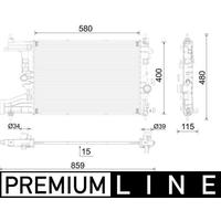 RADYATÖR PREMIUM LINE OTOMATİK ASTRA J-ZAFIRA TOURER C-CRUZE 1.4-1.6 AL/PL/BRZ 580x398x16