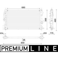 RADYATÖR PREMIUM LINE OTOMATİK ASTRA J-ZAFIRA TOURER C-CRUZE 1.4-1.6 AL/PL/BRZ 680x397x28