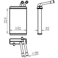 x KALORİFER RADYATÖRÜ BRAZİNG PASSAT 96-00 145X237X32 OTO.-MEK.
